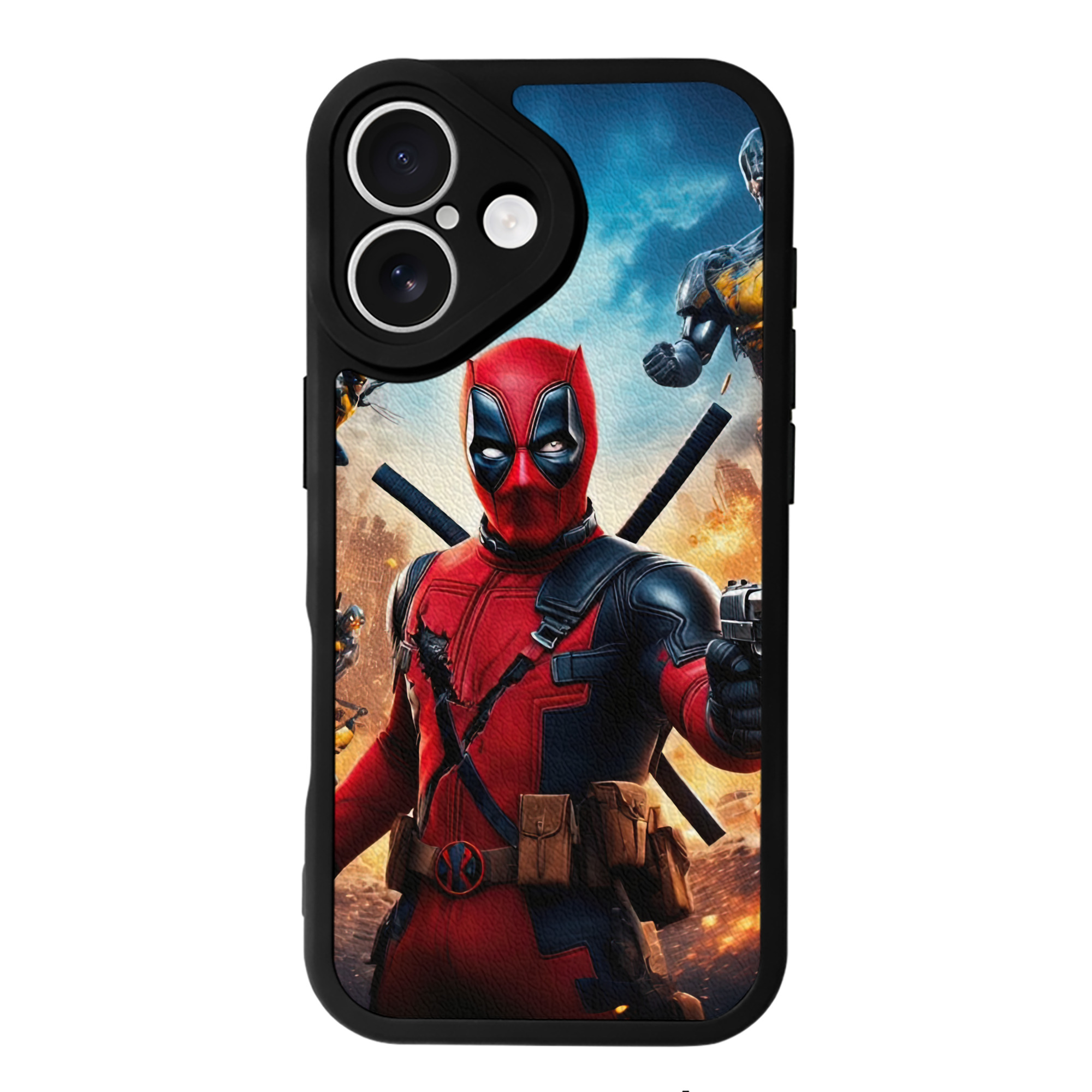 （画像用） Deadpool デッドプール 【iPhone 16シリーズ対応】シリコンスマホケース（レザー調） 材質：シリコン